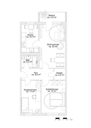 Grundriss der Wohnung