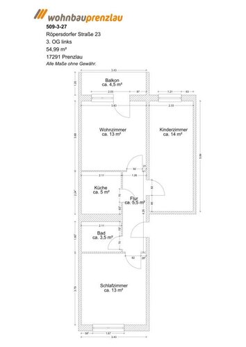 Grundriss der Wohnung