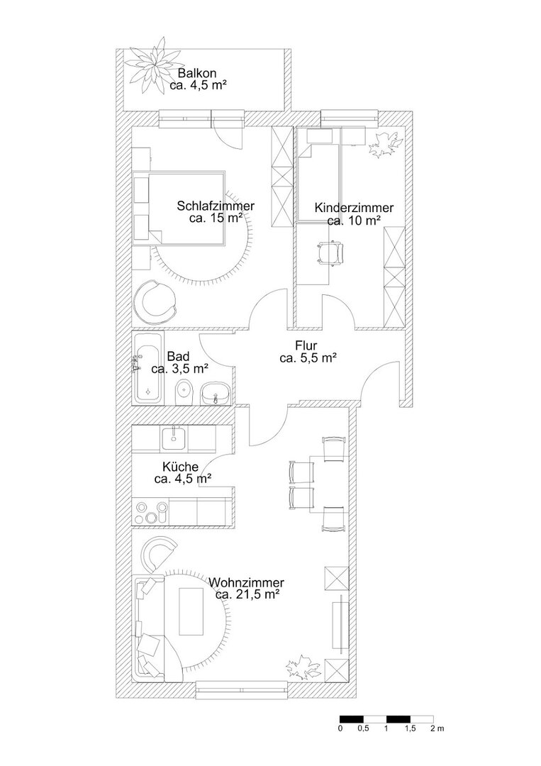 Grundriss der Wohnung