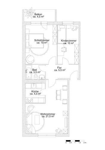 Grundriss der Wohnung