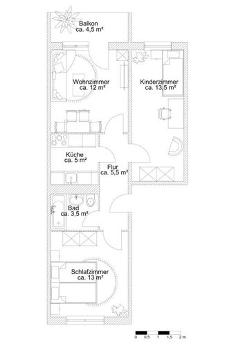 Grundriss der Wohnung