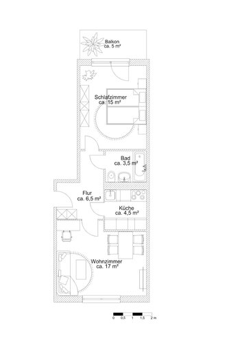 Grundriss der Wohnung