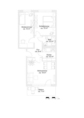 Grundriss der Wohnung