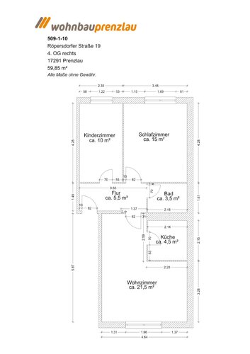 Grundriss der Wohnung