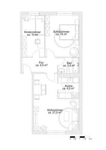 Grundriss der Wohnung