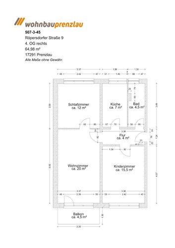 Grundriss der Wohnung