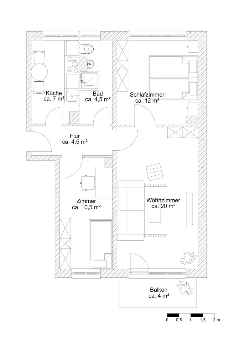 Grundriss der Wohnung