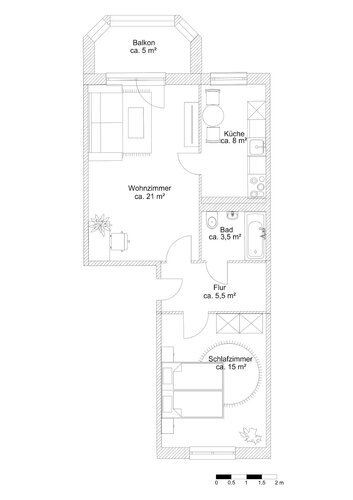 Grundriss der Wohnung