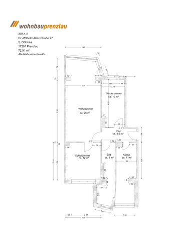 Grundriss der Wohnung