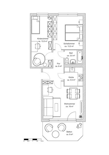 Grundriss der Wohnung