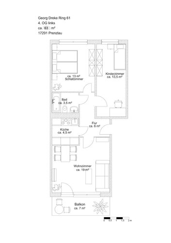 Grundriss der Wohnung