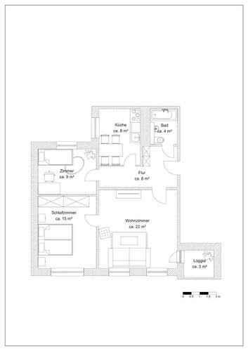 Grundriss der Wohnung