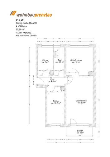 Grundriss der Wohnung
