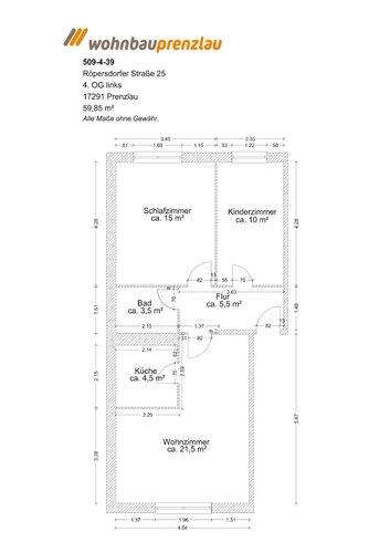 Grundriss der Wohnung