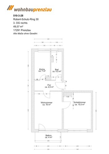 Grundriss der Wohnung