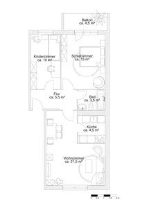 Bild 2 zum Mietangebot 3-Zimmer-Wohnung im ERDGESCHOSS