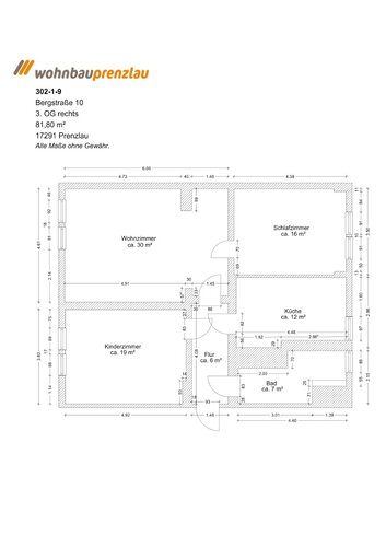 Grundriss der Wohnung