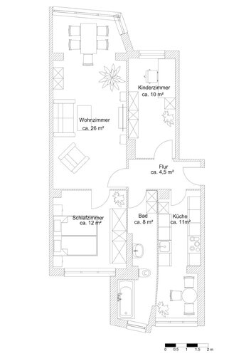 Grundriss der Wohnung