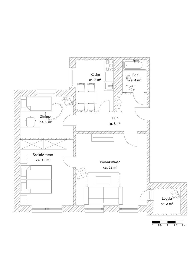 Grundriss der Wohnung