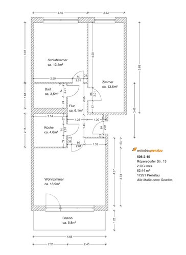 Grundriss der Wohnung