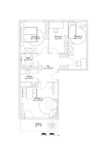 Grundriss der Wohnung