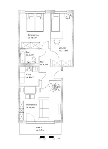Grundriss der Wohnung