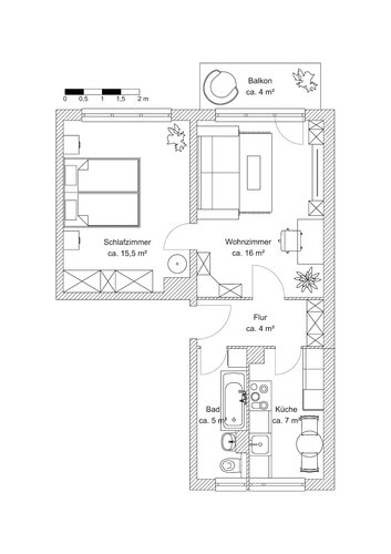Grundriss der Wohnung